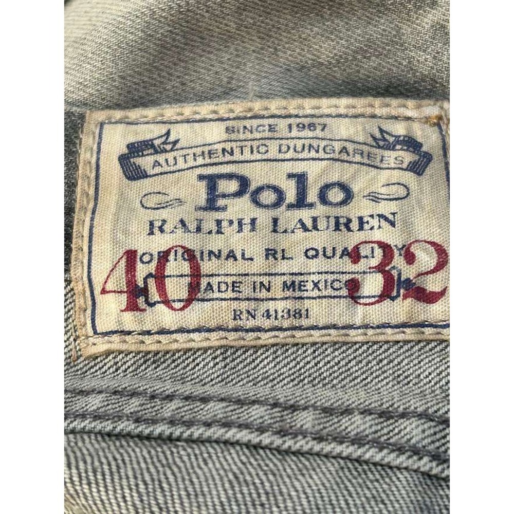 Polo Ralph Lauren Varick Slim Straight Jeans 40x32 Ash Grey Cotton Distressed
